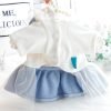Dog Princess Dresses for Small Dogs Lolita Clothes Bow Costume Pet Girl Cute Coat Outfits Fall Blue Costumes (M,Blue)