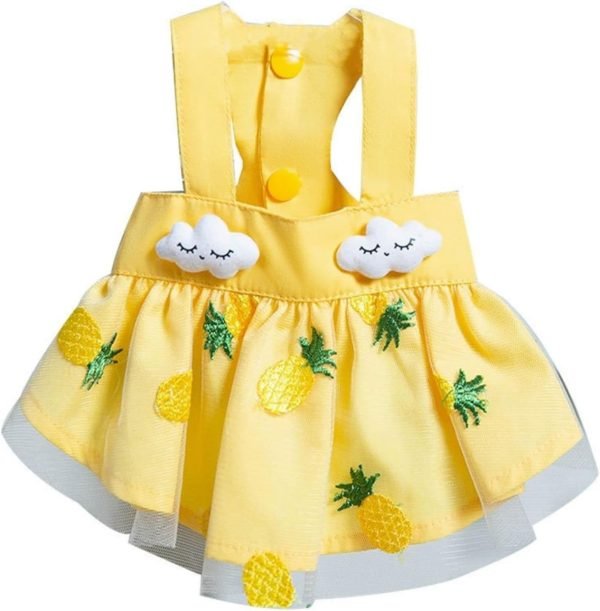 Dog Dresses Yellow Pineapple Small Puppy Dress Spring Summer Girls Lightweight Pet dresses