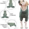 61B2BS4rmNL._AC_SL1001 Pet Pajamas for Large Dogs,Extra Large Stretch, Suitable for Adult Dogs, Medium-Sized Dogs, Large Dogs Jumpsuit Four-Legged Dog Clothes, Surgical Recovery Dog Clothing. (Green Color, 4XL)