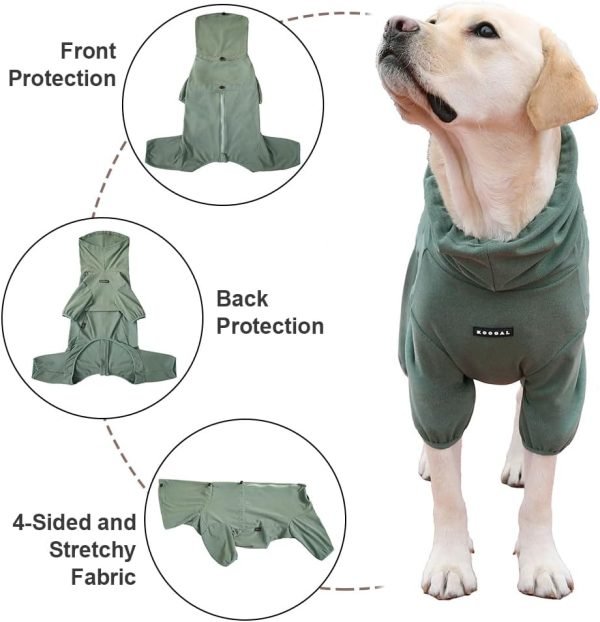 61B2BS4rmNL._AC_SL1001 Pet Pajamas for Large Dogs,Extra Large Stretch, Suitable for Adult Dogs, Medium-Sized Dogs, Large Dogs Jumpsuit Four-Legged Dog Clothes, Surgical Recovery Dog Clothing. (Green Color, 4XL)