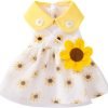61BQKhP9NQL._AC_SL1500 Dog Dress Soft Breathable Puppy Dresses Elegant Princess Lace Floral Pet Dress with Sunflower for Small Dog