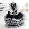 61CFnbrQkRL._AC Dog Wedding Dresses for Small Dogs Lolita Clothes Princess Cat Costume Lace Black Pet Girl Cute Coat Outfits Summer Costumes (M,Black)