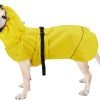 Dog Raincoat with Adjustable Belly Strap and Leash Hole - Hoodie with Reflective Strip - Waterproof Slicker Lightweight Breathable Rain Poncho Jacket for Medium Large Dogs - Easy to Wear, Yellow 5XL