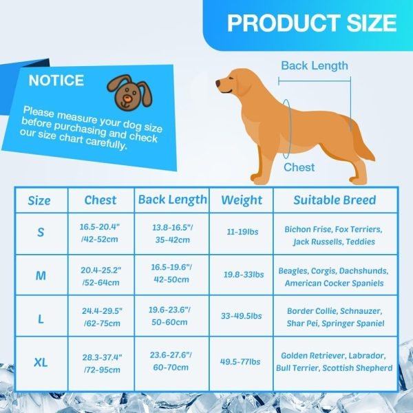 Dog Cooling Vest for Summer, Lightweight Jacket Dog Cooling Shirt, UV Protection Cooling Harness for Outdoor Activity with Breathable Mesh(Grey, X-Large)