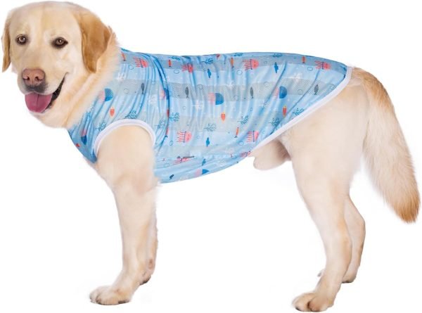 Pet Clothes,Dog Summer T-Shirt Cool Breathable Sunscreen Dog Vest Clothes Outfit Costume for Medium Large Dogs Camouflage 4XL