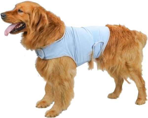 Dog Anxiety Vest, Comfort Dog Anxiety Relief Coat, Breathable Dog Calming Vest for Thunderstorm, Travel, Fireworks, Vet Visits (M,Light Grey)