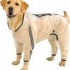 Dog Raincoat, Pet Rain Coat, 4 Legs Dog Rain Jacket with Reflective Stripe, Water Proof Dog Poncho Snow Clothes for Small Medium Large Dogs