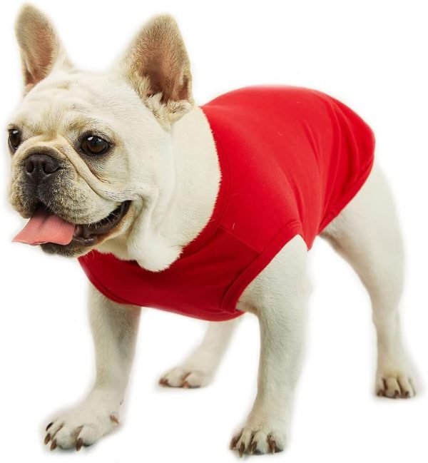 Dog Sleeveless Tank Top Cotton Shirts for Dogs Plain Sleeveless T-Shirts Soft Breathable Cool Dog Shirt pet Clothes (4X-Large, Red)