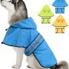 61PBrm-cTzL._AC_SL1500 Dog Raincoat-Reflective Dog Rain Coat with Hoodie, Waterproof Lightweight Adjustable Dog Rain Jacket Poncho Slicker for Small Medium and Large Dogs (Medium, Blue)