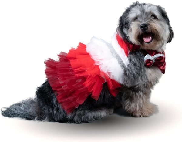 Dog Dress with Lovely Bow Puppy Dress Pet Apparel Dog Clothes for Small and Large Dogs and Cats XL Multi Colored