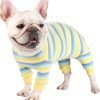 Dog Surgery Recovery Suit Pet Surgical Onesie Long Sleeve After Surgery Wear Pet E-Collar Alternative for Female Male Dog with LegPink Swan/Small