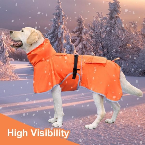 Pet Large Dog Raincoat Apparel Poncho Waterproof for Medium Large Sized for Dog Raincoat (Orange, 5XL)