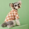 Dog Costume Cotton Clothes for Pets Plaid Shirt Smile Face Pet Boy Coat for Small Dogs Medium Large Cute T-Shirt Cat Girl Outfits Female Costumes Summer (M,Caramel Face)