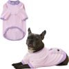 Dog T-Shirts 100% Cotton Soft Puppy Clothes Cute Prints Dogs Pocket Shirt for Small Dogs (Small PinkCat)