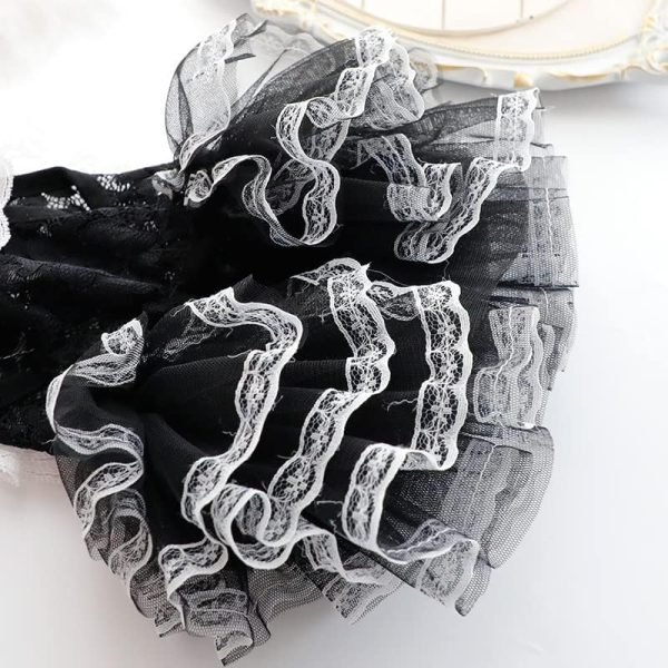 61WVHn1G8FL._AC Dog Wedding Dresses for Small Dogs Lolita Clothes Princess Cat Costume Lace Black Pet Girl Cute Coat Outfits Summer Costumes (M,Black)