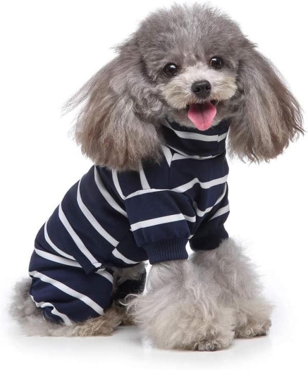 Dog Costumes Four-legged Clothes Turtleneck Color Stripes Shirt Soft Puppy Pajamas Spring Summer Pet Blouse