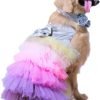 Dog Dress with Lovely Bow Puppy Dress Pet Apparel Dog Clothes for Small and Large Dogs and Cats XL Multi Colored