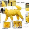 Dog Raincoat, 4 Legs Large Dog Rain Jacket with Reflective Stripe,Dog Hooded Waterproof Raincoats for Big Dogs,Large Breeds Dogs Rain Jackets with Legs,Tail- Male Dog (Yellow,12XL)