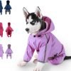 Dog Raincoat, Dog Rain Jacket for Puppy Dog with Hat, Small Dog Lightweight Raincoat, Waterproof Rain Jacket with Reflective Strip. (Purple, Medium)