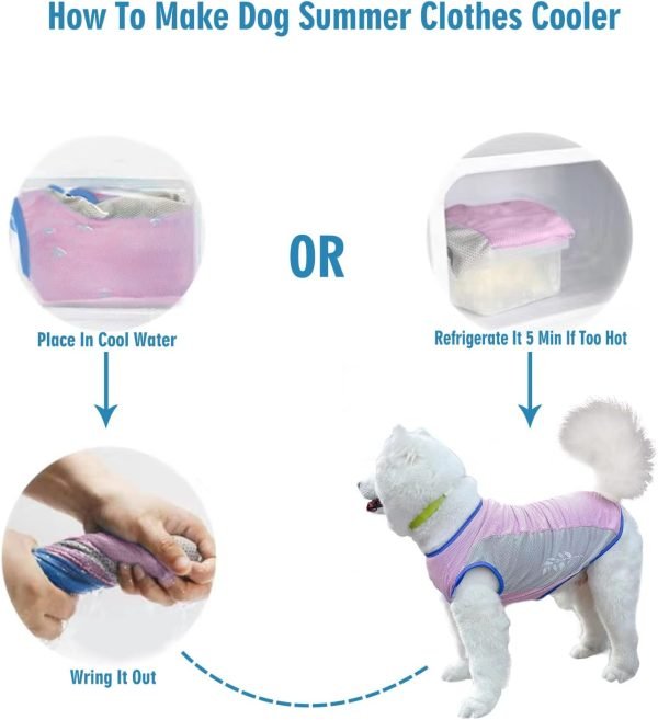 Dog Cooling Vest,Summer Cooling Jackets for Dog,Lightweight Dog Cooling Shirt,Evaporative Microfiber Dog Sun Shirt,Suitable for Medium and Large Dogs Outdoor Walking (Pink, 9XL-55-66 lbs)