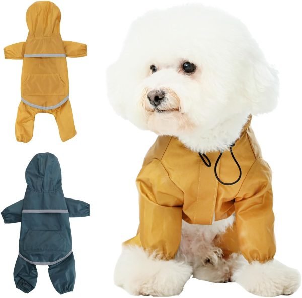 Dog Raincoat Jacket for Small Medium Large Dogs, Raincoat with Hood Poncho Waterproof Puppy Raincoat-Yellow