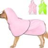 Reflective Dog Raincoat - Waterproof Dog Rain Jacket Hooded Poncho Lightweight Dog Rain Coat with Transparent Cap Brim (Medium, Pink)