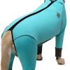 Dog Jumpsuit for Medium Large Dogs，4 Legged Recovery Dog Onesie Large Size Dog,Waterproof Blue Zip Up Dog Clothes,Big Dog Pajamas Pjs Gifts Girl Boy,Full Belly (Blue, 36)