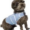 Dog Anxiety Vest, Comfort Dog Anxiety Relief Coat, Breathable Dog Calming Vest for Thunderstorm, Travel, Fireworks, Vet Visits（Dog Calming Vest Light Grey Blue S）