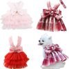 Fancy Puppy Dress Yorkie Dresses for Small Girl Dogs Harness Outfits Princess Costumes M