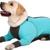 Dog Jumpsuit for Medium Large Dogs，4 Legged Recovery Dog Onesie Large Size Dog,Waterproof Blue Zip Up Dog Clothes,Big Dog Pajamas Pjs Gifts Girl Boy,Full Belly (Blue, 36)
