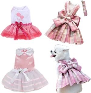 Small Dog Clothes for Girls Puppy Dresses Dog Clothe Tutu Dress for Girl Dog Puppy Clothes for Small Dog Outfits M
