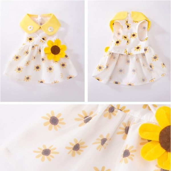 61l1a6qYXsL._AC_SL1500 Dog Dress Soft Breathable Puppy Dresses Elegant Princess Lace Floral Pet Dress with Sunflower for Small Dog