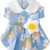61lXdGvWiDL._AC_SL1500 Dog Dress Soft Breathable Puppy Dresses Elegant Princess Lace Floral Pet Dress with Sunflower for Small Dog