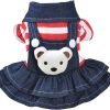 Small Dog Denim Dress: Dog Denim Jumpsuit Puppy Dresses Dog Apparel Small Dog Costume Pet Jean Skirt Dog Clothes for Small Dogs Girl，Size S