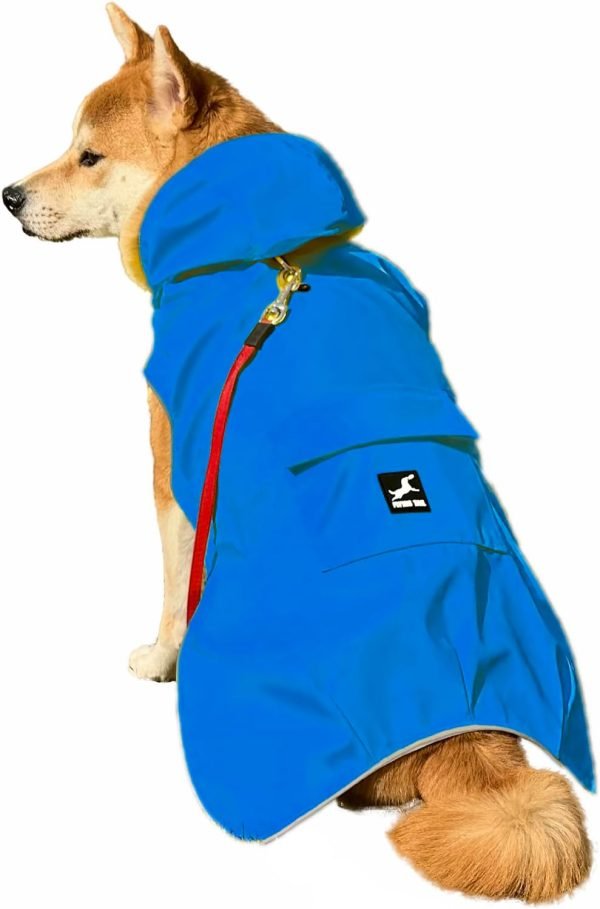 Not Stiffen Dog Raincoat Reflective, Adjustable, Easy Wear, from 2XSmall - 5XLarge Dogs, Soft Hand Feel Coating Raincoat for Outwear, Sports with Leash Hole (3XL)