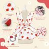 Dog Dresses for Small Dogs Girl Female Dog Clothes Cat Clothes Cat Dress Cute Cotton Extra Small Summer Clothes Bow Decor Printed Strawberry Dog Birthday Outfit Small Puppy Clothes White XL