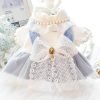 Dog Princess Dresses for Small Dogs Lolita Clothes Bow Costume Pet Girl Cute Coat Outfits Fall Blue Costumes (M,Blue)