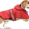 61txIzKmZXL._AC_SL1500 Waterproof Dog Raincoats - Adjustable Lightweight Pet Rain Coat Dog Slicker Poncho, Safety Dog Raincoats with Reflective Strip and Leash Hole for Small, Medium, Large Dogs (X-Large, RED)