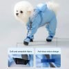 Dog Raincoat, Clear Hooded Raincoat, Portable Waterproof Poncho with Reflective Trim and Storage Bag for Small Dogs, Medium Dogs, Large Dogs. (Small, Clouds-Blue)