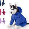 Dog Raincoat, Dog Rain Jacket for Puppy Dog with Hat, Small Dog Lightweight Raincoat, Waterproof Rain Jacket with Reflective Strip. (Purple, Medium)