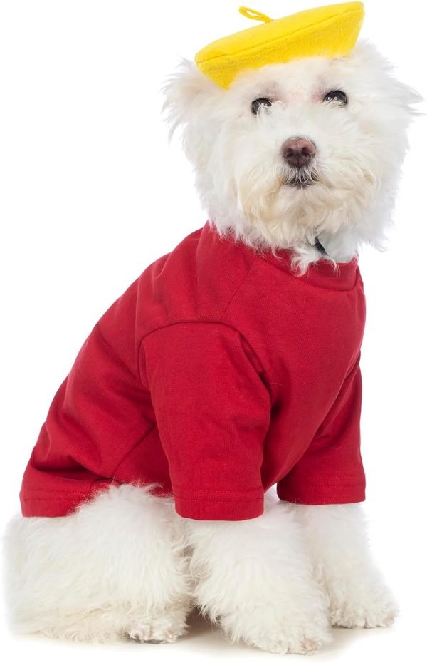 Artist Dog Costume with Funny Hat Painter Pet Clothes for Small Dog Shirts Puppy Summer T-Shirt (XL) Black