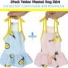 2 Pack Dog Shirt Skirt Striped Printed T Shirts Cotton Vest Pleated Dress Puppy Clothes Summer Shirts Cute Girl Boy Tops Soft Pet Apparel for Small Medium Dogs Cats Outfits Costume(M)