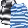 Dog Summer T-Shirts Striped Cotton Vest,Pet Breathable Soft Basic Clothes for Small Medium Larg Boy Girl Dogs,L