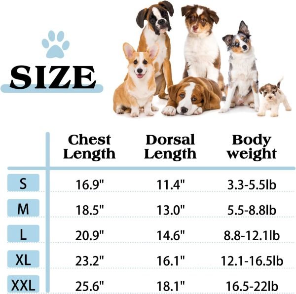 Waterproof Dog Raincoat, Adjustable 4-Legged Dog Rain Jacket with Hood and Leash Hole Reflective Lightweight Outdoor Rain Poncho Gear for Dogs Suitable for Small and Medium Dogs(Bule,X-Large)