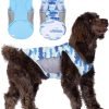 UPF 50+ Sun Protection Dog Shirt,Quick-Dry Soft Dog Clothes for Medium Dogs Boy, Breathable Lightweight Dog Tshirts with Reflective Strip Sleeveless Dog Vest Pet Apparel Cat Outfit