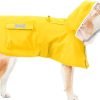 Dog Waterproof Raincoat with Poncho Hoodie, High Reflective Adjustable Yellow Pet Rain Jacket with Leash Hole for Small Medium and Large Dogs (Yellow, XXXX-Large)