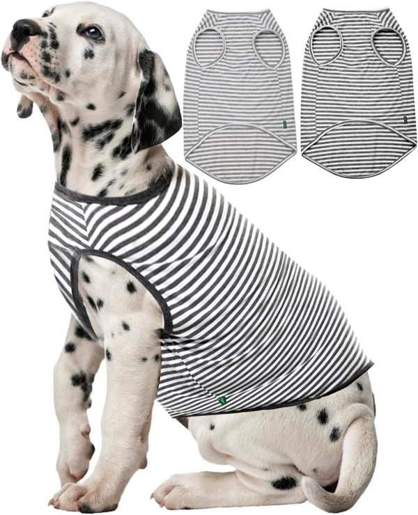 Dog Shirt,Combed Cotton T-Shirts,Soft Cool Boy Girl Tee for Small Dogs Kitty Puppy Chihuahua,Grey Striped S