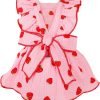 Dog Dresses for Small Dogs Girl Female Dog Clothes Cat Clothes Cat Dress Cute Cotton Extra Small Summer Clothes Bow Decor Printed Strawberry Dog Birthday Outfit Small Puppy Clothes White XL