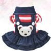 Small Dog Denim Dress: Dog Denim Jumpsuit Puppy Dresses Dog Apparel Small Dog Costume Pet Jean Skirt Dog Clothes for Small Dogs Girl，Size S