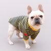 71Bs2WSVEbL._AC_SL1376 Striped Dog TShirts for Small Medium Dogs Boy Girl, Spring Summer Dog T Shirt Sweatshirt for French Bulldogs Pugs Chihuahua, Embroidered Hearts On Sleeves(L)